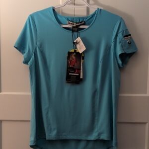 Jamie Sadock Aqua Short Sleeve Athletic Top